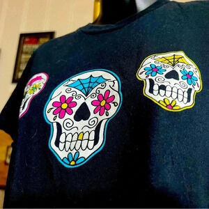 Vibrant Sugar Skulls Graphic Tee by Shirt.Woot